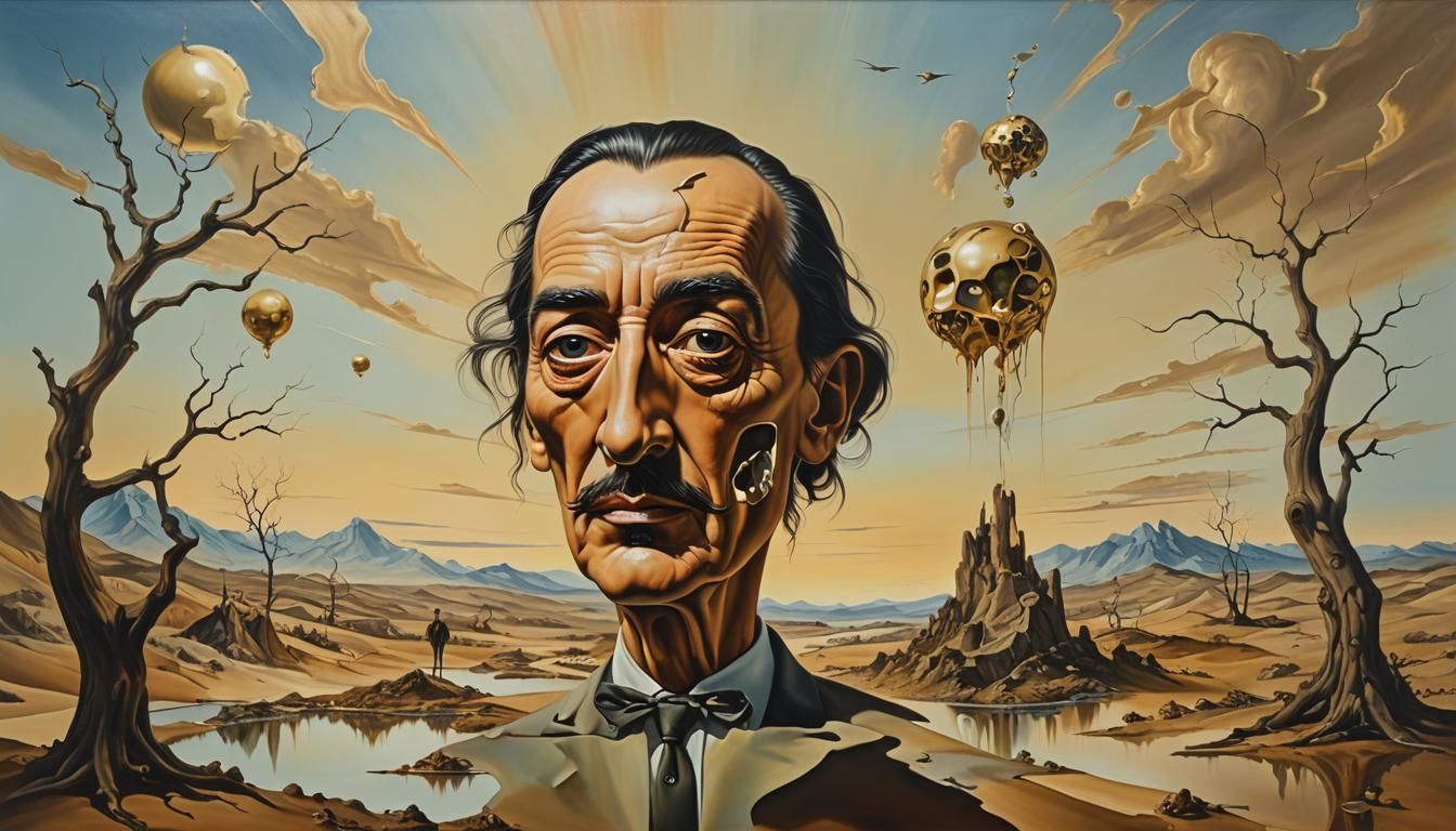 Surreal Distorted Landscape in Dali Style