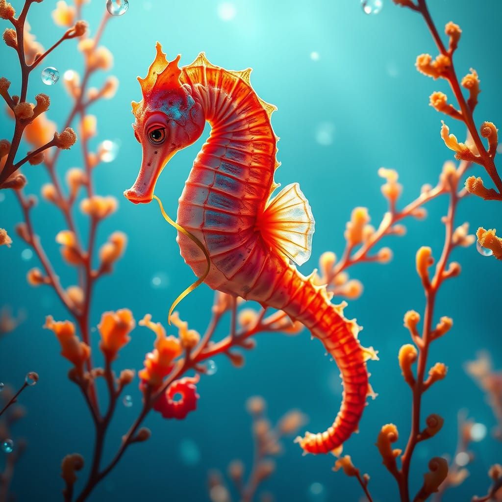 Seahorse in Vibrant Oceanic Splendor