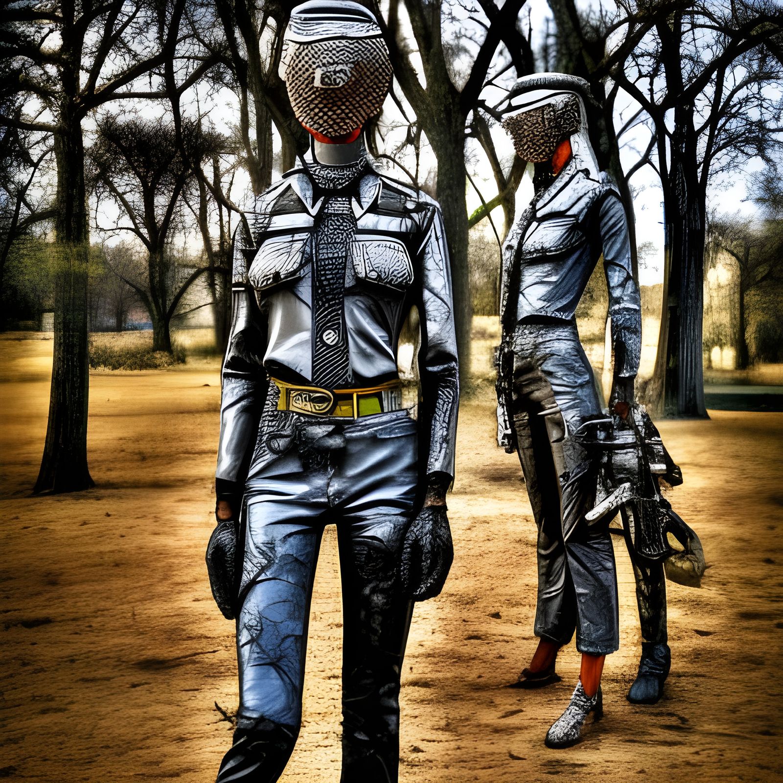 Hyperrealistic Poachers Hidden in Trees