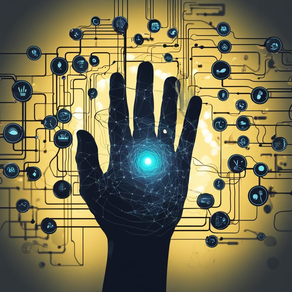 Human Bio Experiment in Cyberpunk Setting with Glowing Netwo...