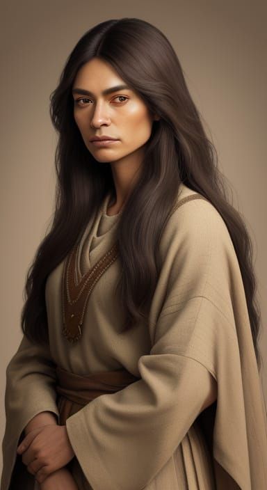 Realistic Portrait of a Stone Age Woman in Earthy Tones