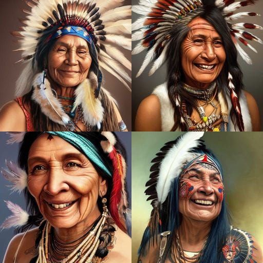Native American Matriarch in Vibrant Colors