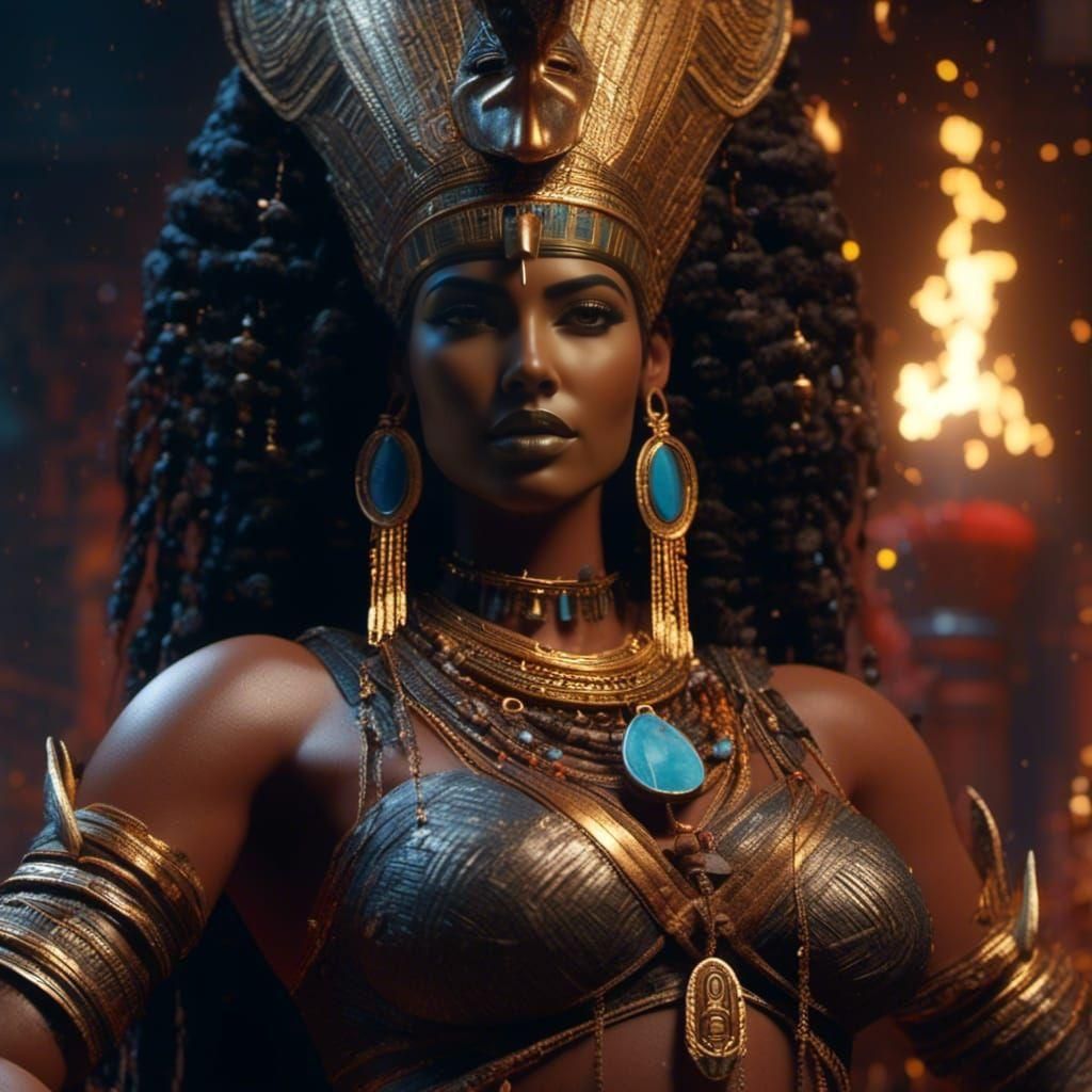 Cleopatra as Egyptian Pharaoh in Striking Animation