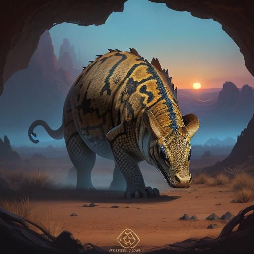 Mystical Desert Rattlesnake in Striking Oil Painting