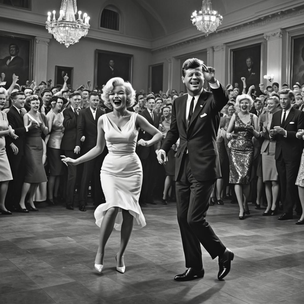 John F. Kennedy and Marilyn Monroe dancing