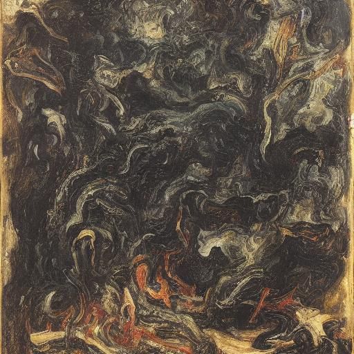 Beast Formed from Smoke: Expressive Art Style