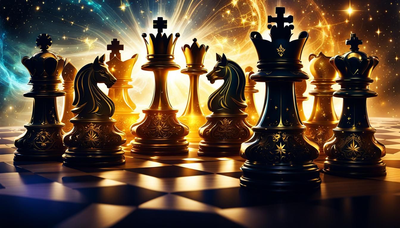 Magical Chess King: Intricate Digital Concept Art