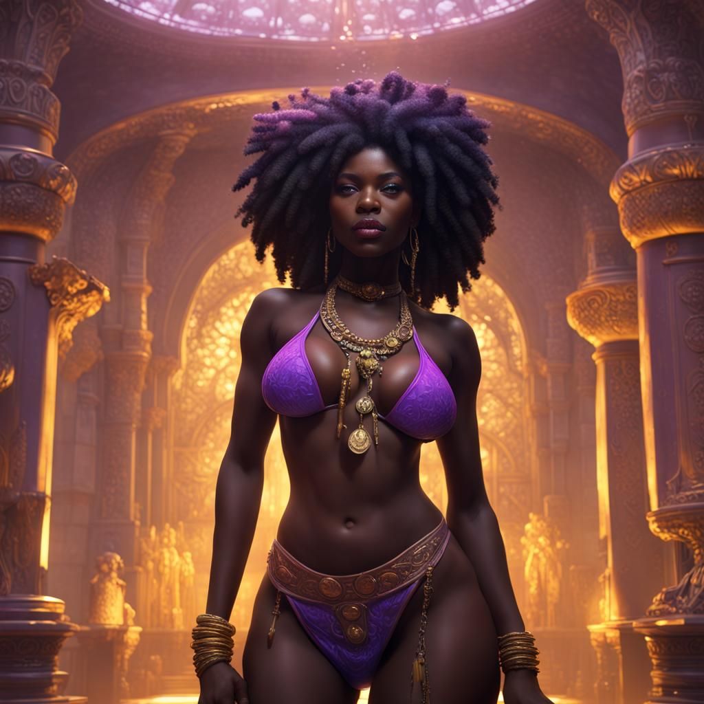 Dark Fantasy: Black Beauty in Bikini, 8K