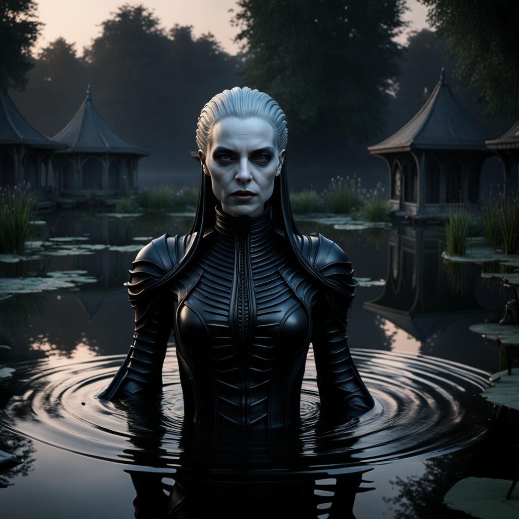 Gothic Banshee Hovering at Dusk: Photorealistic Art