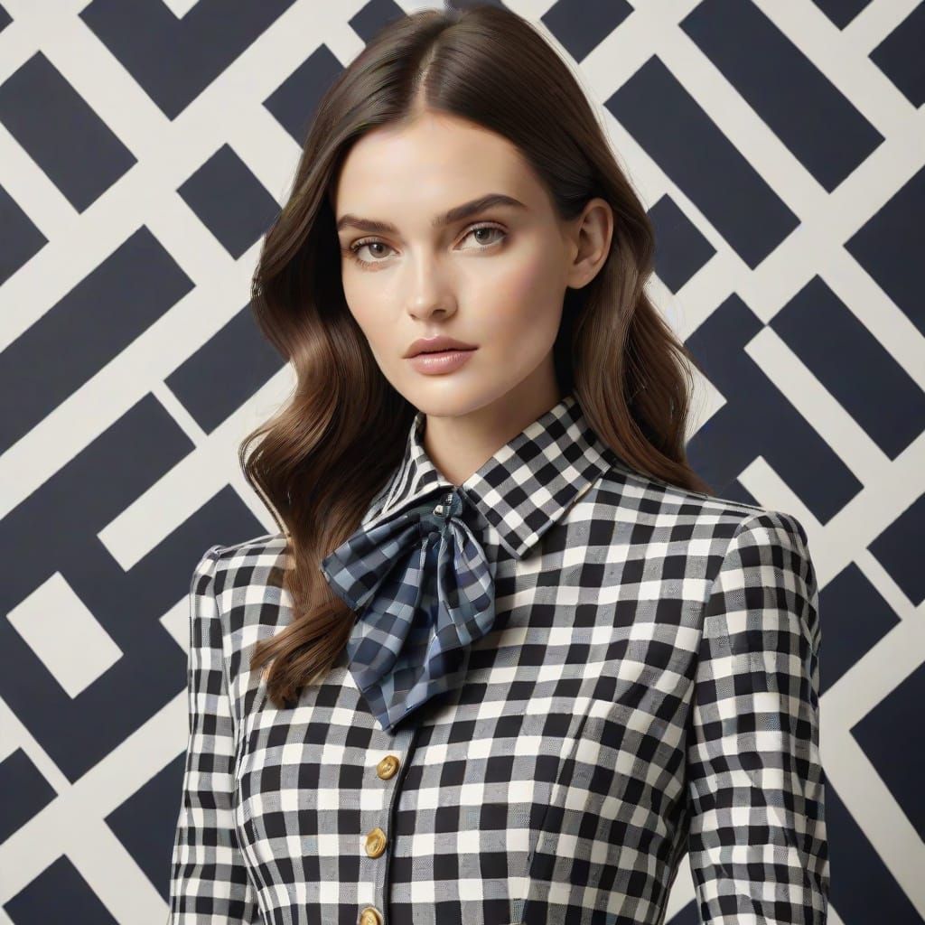 Surreal Gingham Tapestry in Unsettling Textures