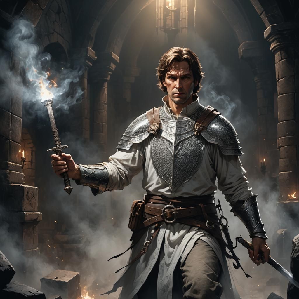 Cleric in Dungeon, Dark Fantasy Concept Art