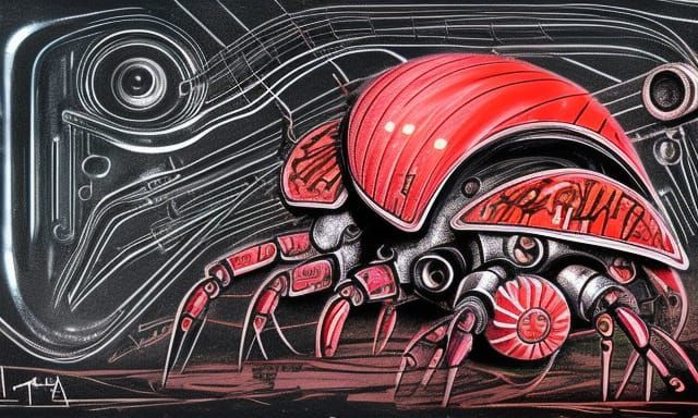 Steampunk Cyborg Hermit Crab in Post-Apocalyptic Style