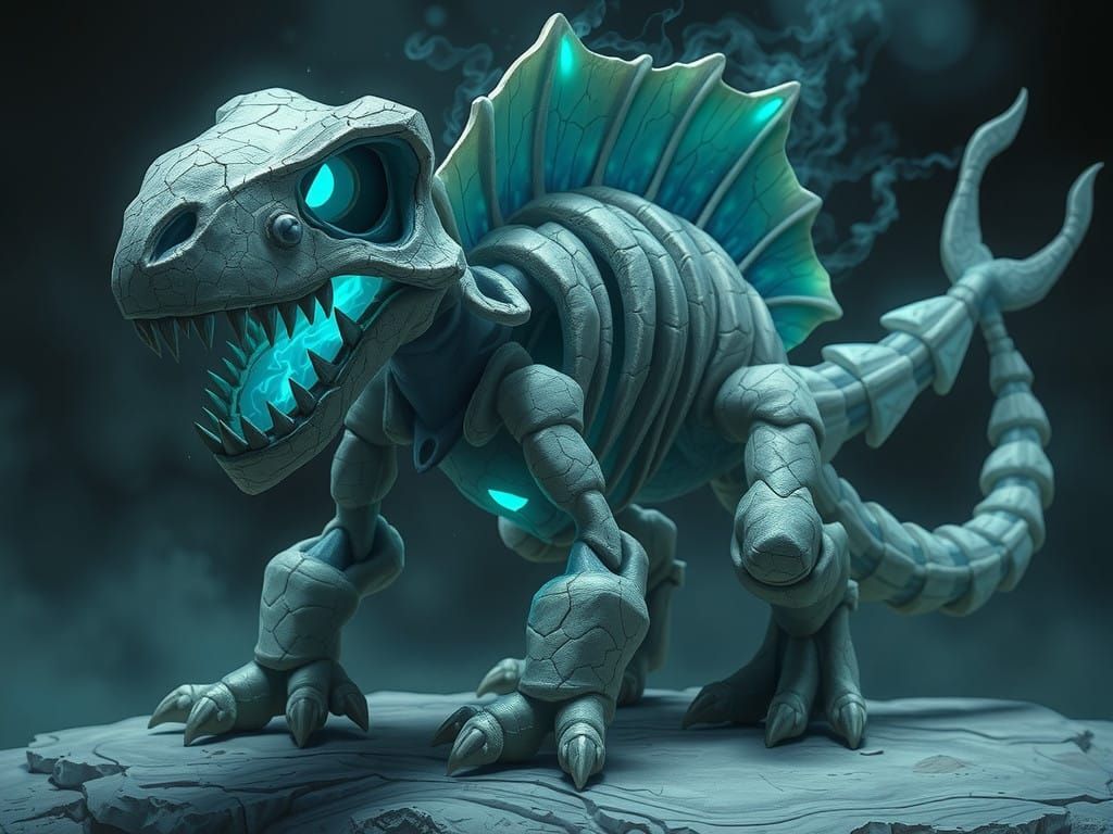 Ghostly Fossil Pokémon in Pale Gray Rocky Armor