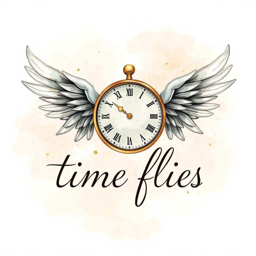 Winged Clock Illustrates "Time Flies" in Dreamy Art