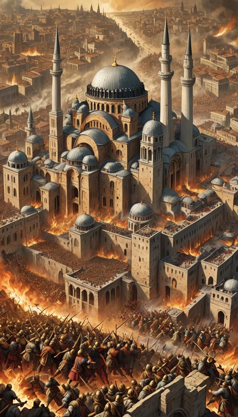 Byzantine Constantinople vs Fourth Crusade Destruction