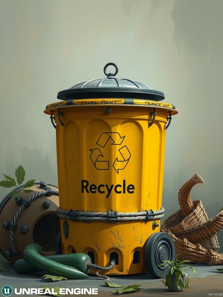 Steampunk Recycle Bin in Neo-Victorian Style