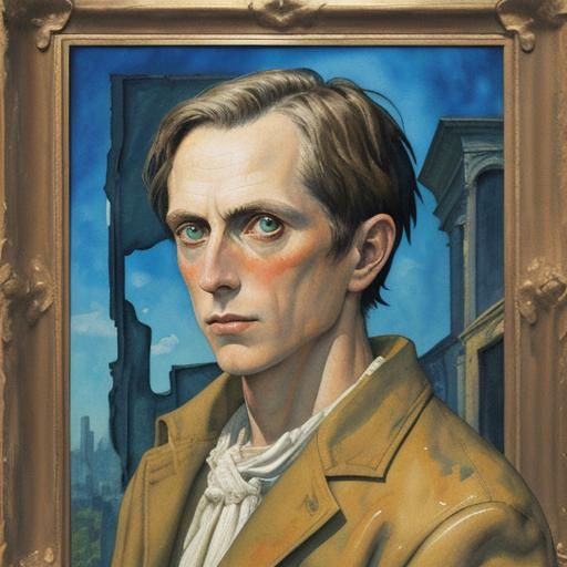 Epic Self-Portrait in Gouache Style