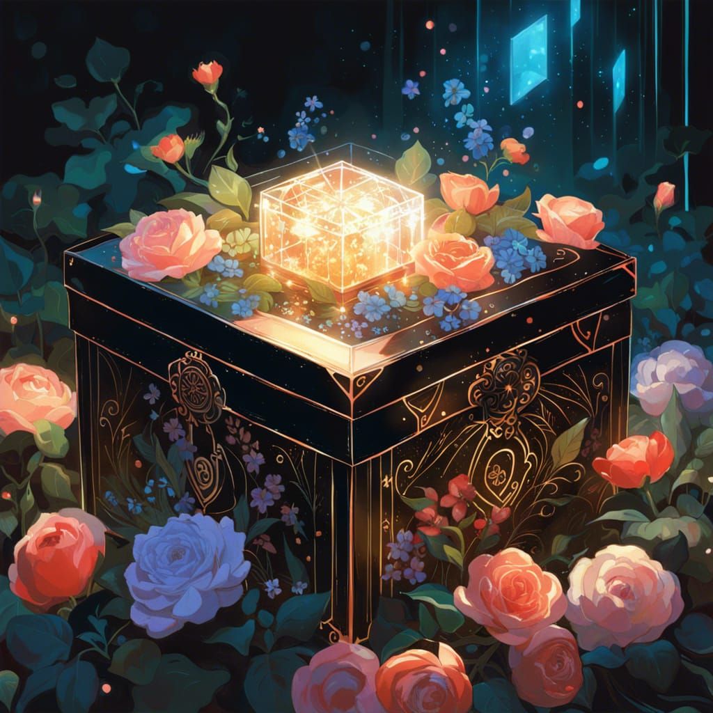 Magical Mystery Box Line Art in Digital Style