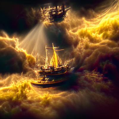 Sailing Ship in a Violent Maelstrom