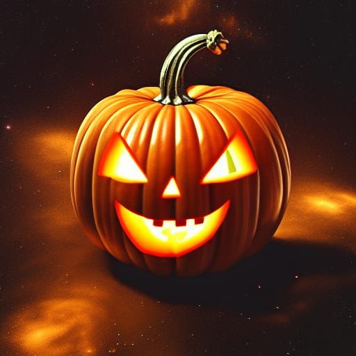 Halloween Pumpkin in Glass Jar, 3D Digital Art