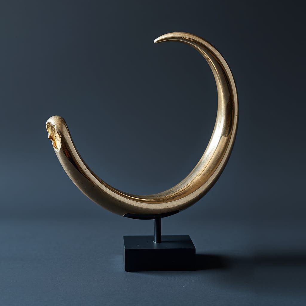 Sleek Chrome Mammoth Tusk in Dark Industrial Style