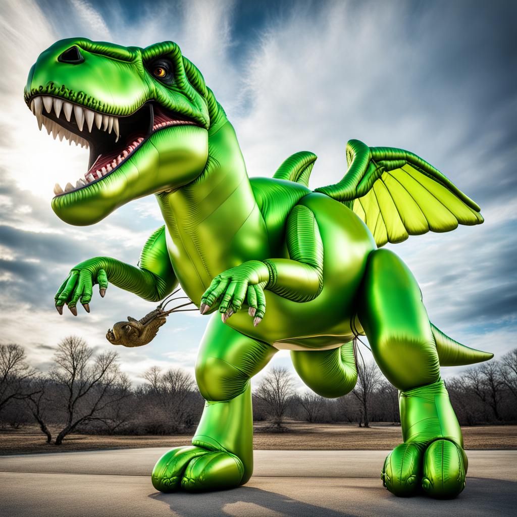 Balloon Animal T-Rex with Horned Helmet