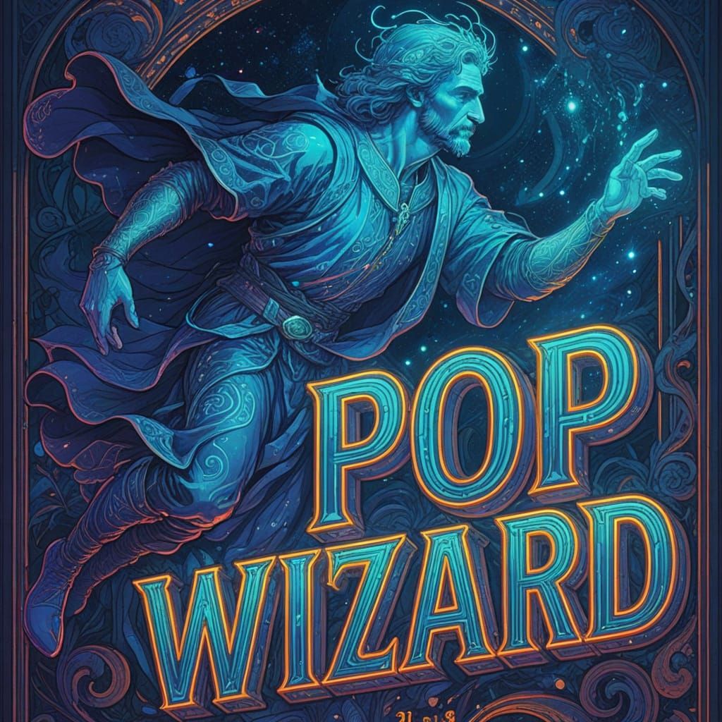 Bioluminescent Wizard in Renaissance Fantasy Style