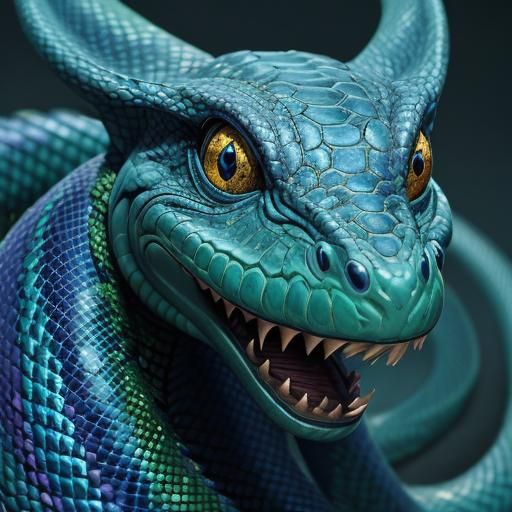Fantasy Snake Bares Fangs in Detailed Macro Photograph