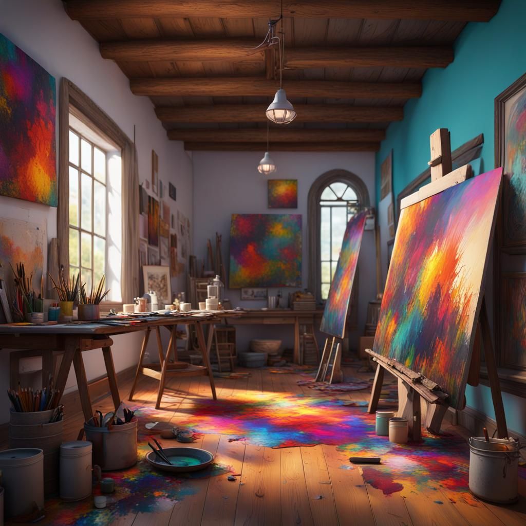 Colorful Painter's Studio: Matte Painting in Unreal Engine
