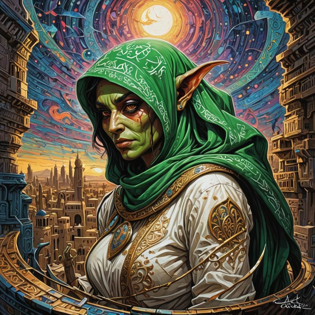 Saudi Arabian Goblin Girl Comic Book Art
