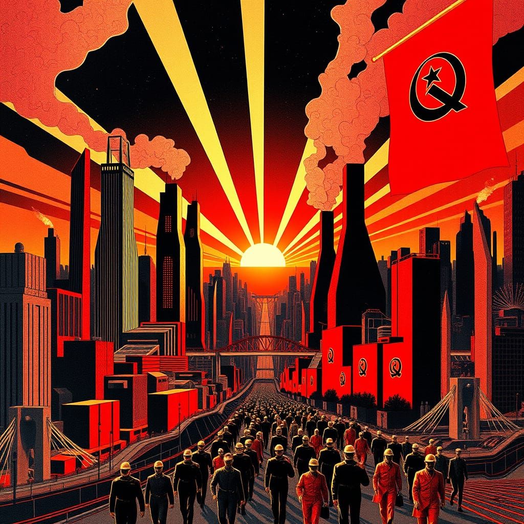 Futuristic Metropolis in Bold, Angular Forms