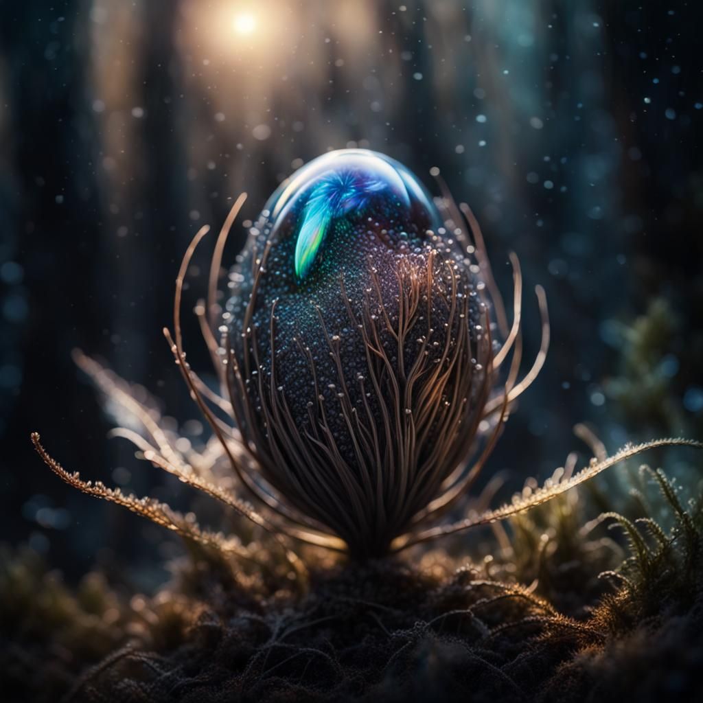 Stardust Seed Bursting in Mystical Forest