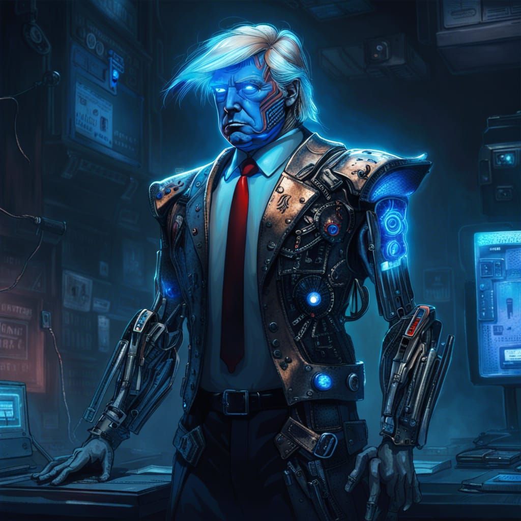 Cyberpunk Cyborg: Donald Trump as Hi-Tech Masterpiece