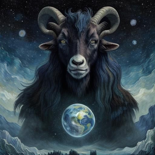 Galactic Goat Grieving: Gritty Glamour Art