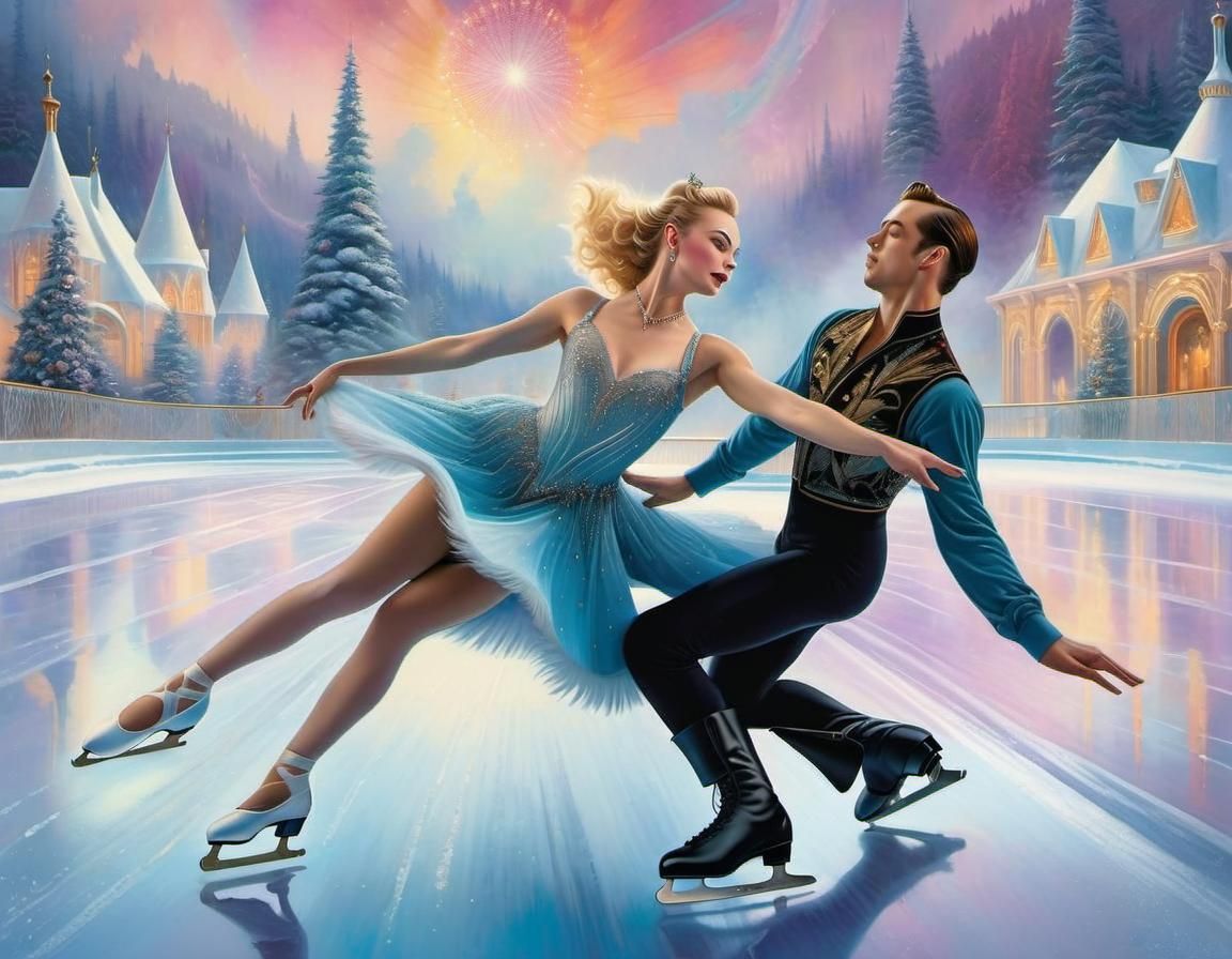 Margot Robbie as Tonya Harding, Figure Skating Watercolor