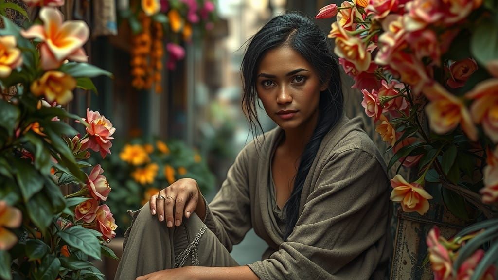 Beggar Queen in Vibrant Floral Paradise