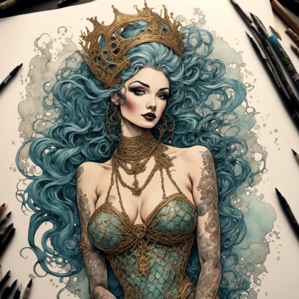 Mermaid Watercolor I