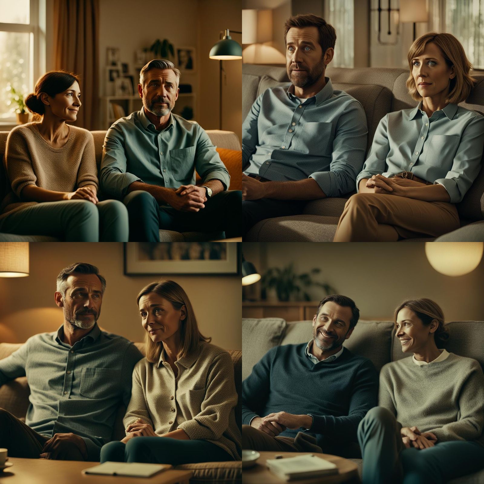 Couple in Therapy: Cinematic Film Still