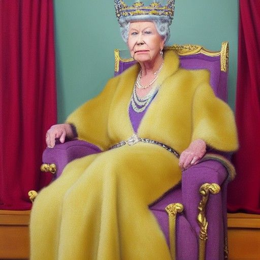Queen with Scepter in Oil Painting Style