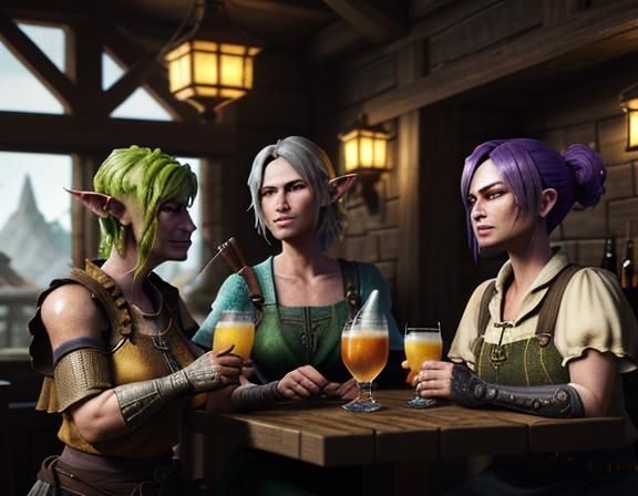 Goblins at the Tavern: A 3D Game Cinematic Scene