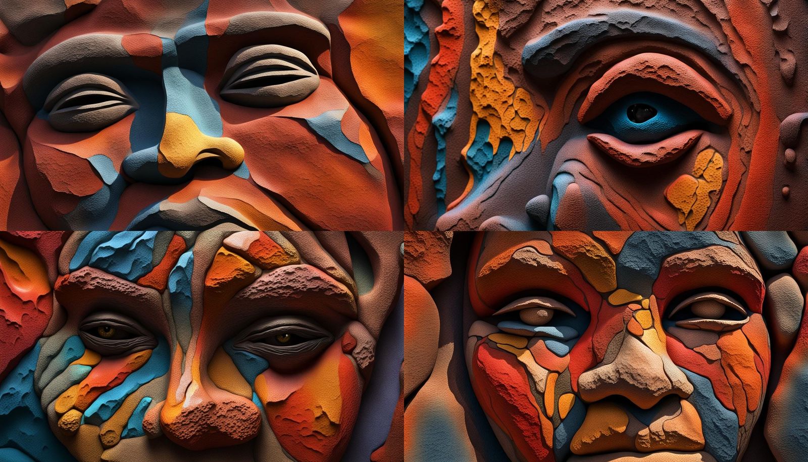 Aboriginal Cave Face Art in Australian Outback