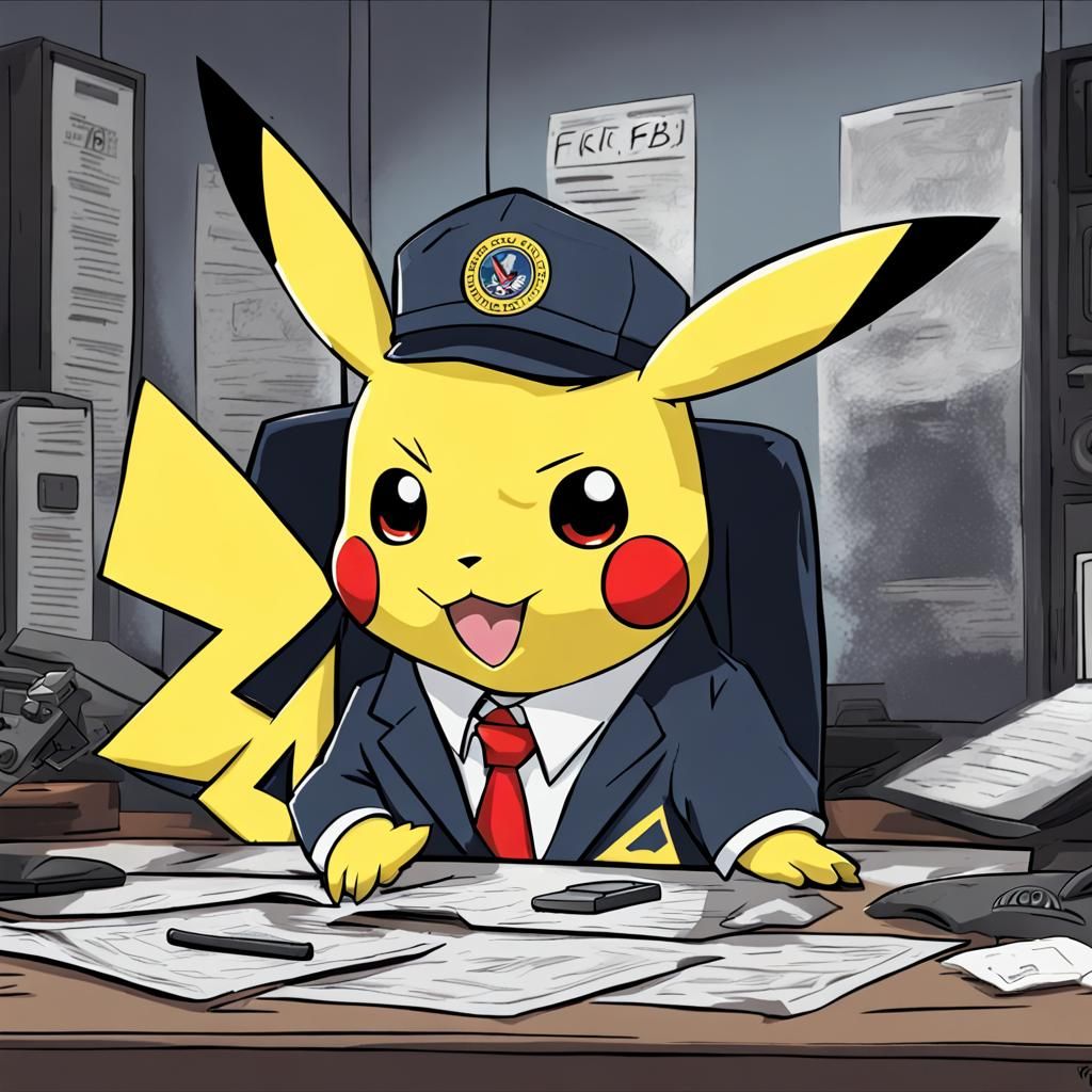 Pikachu as an FBI Agent Concept
