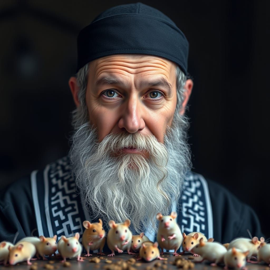 Rabbi Yeshaya of Krestir steps on mice