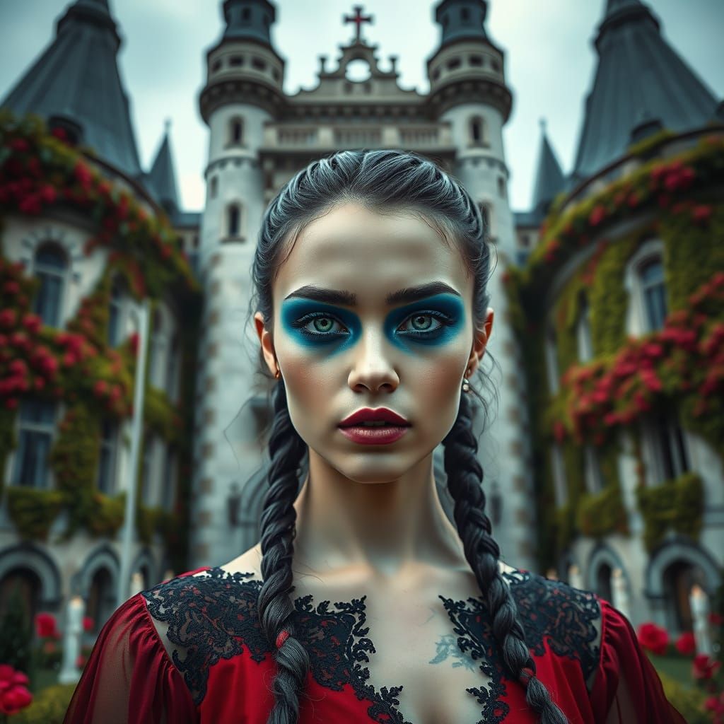 Majestic Italian Castle Portrait in Cinematic Style