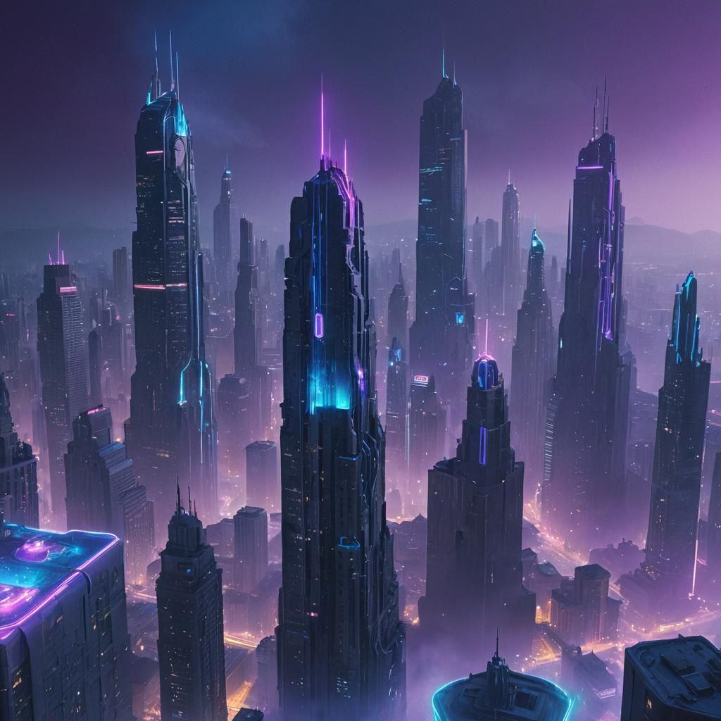 Surreal Futuristic Cityscape in Dreamlike Style