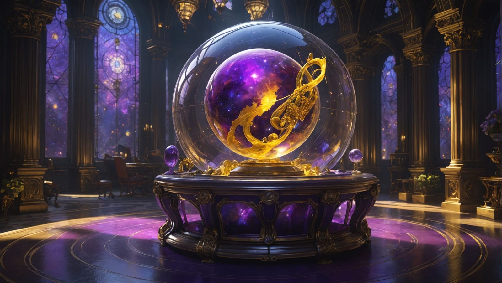 Galactic Music Note in Dark Fantasy Style