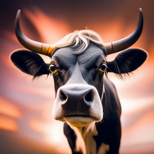 Elegant Glass Cow in Natural Lighting