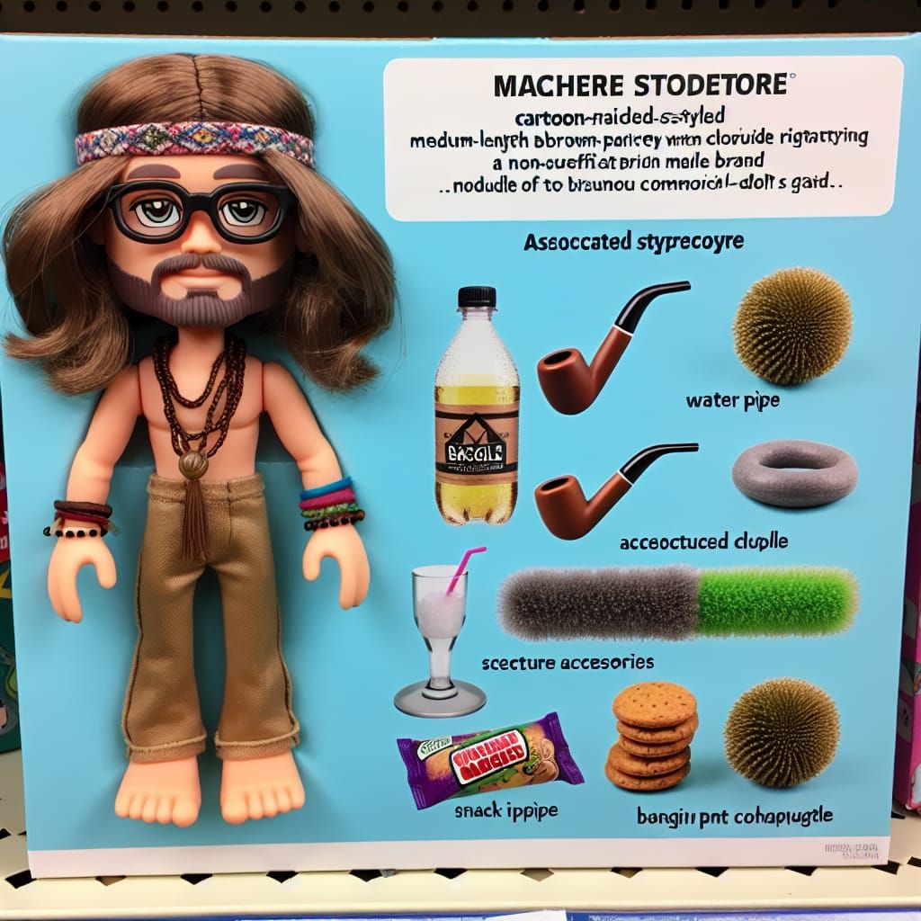 Cartoon Hippie Figurine in Original Packaging