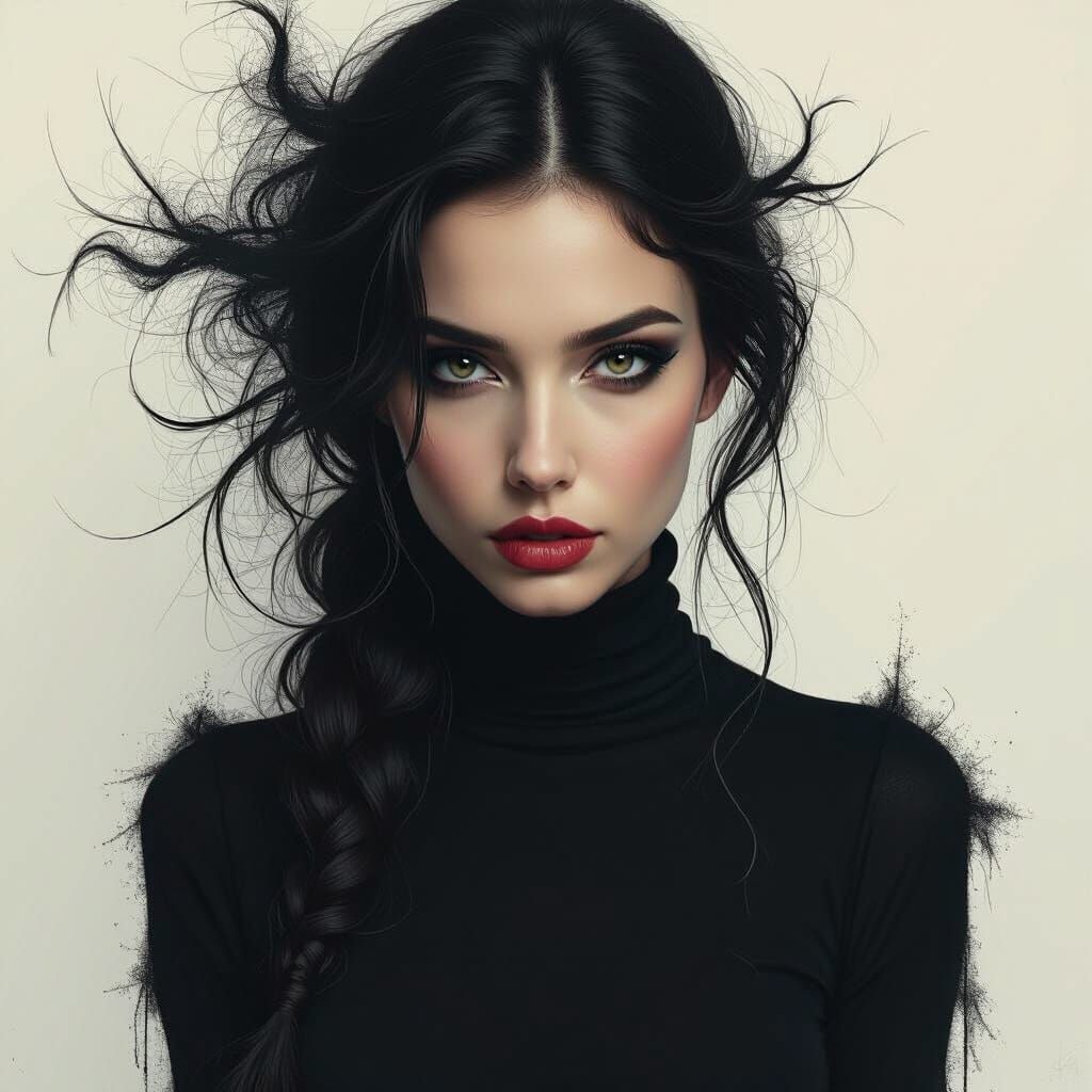 Woman Possessed by Mysterious Energy in Dark Surrealism