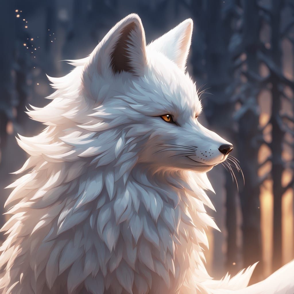 Anime-Inspired Fox Concept Art with Magical Sword